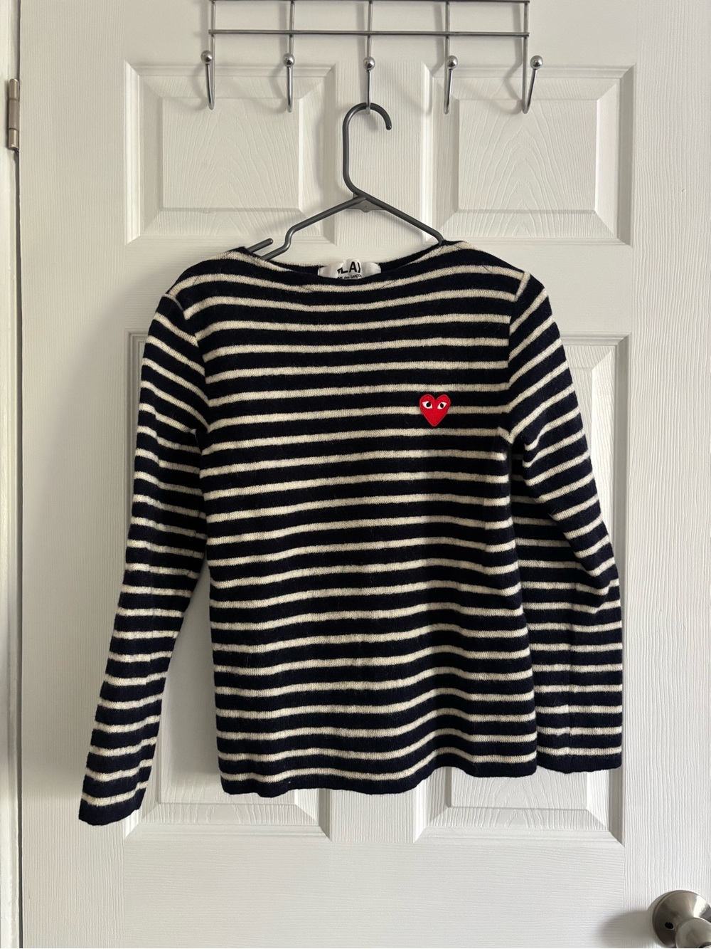 Comme des Garçons PLAY Black & White Striped Knit Top